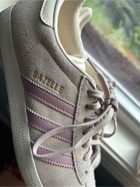 Adidas Gazelle Women’s Suede Sneakers in mauve and lavander